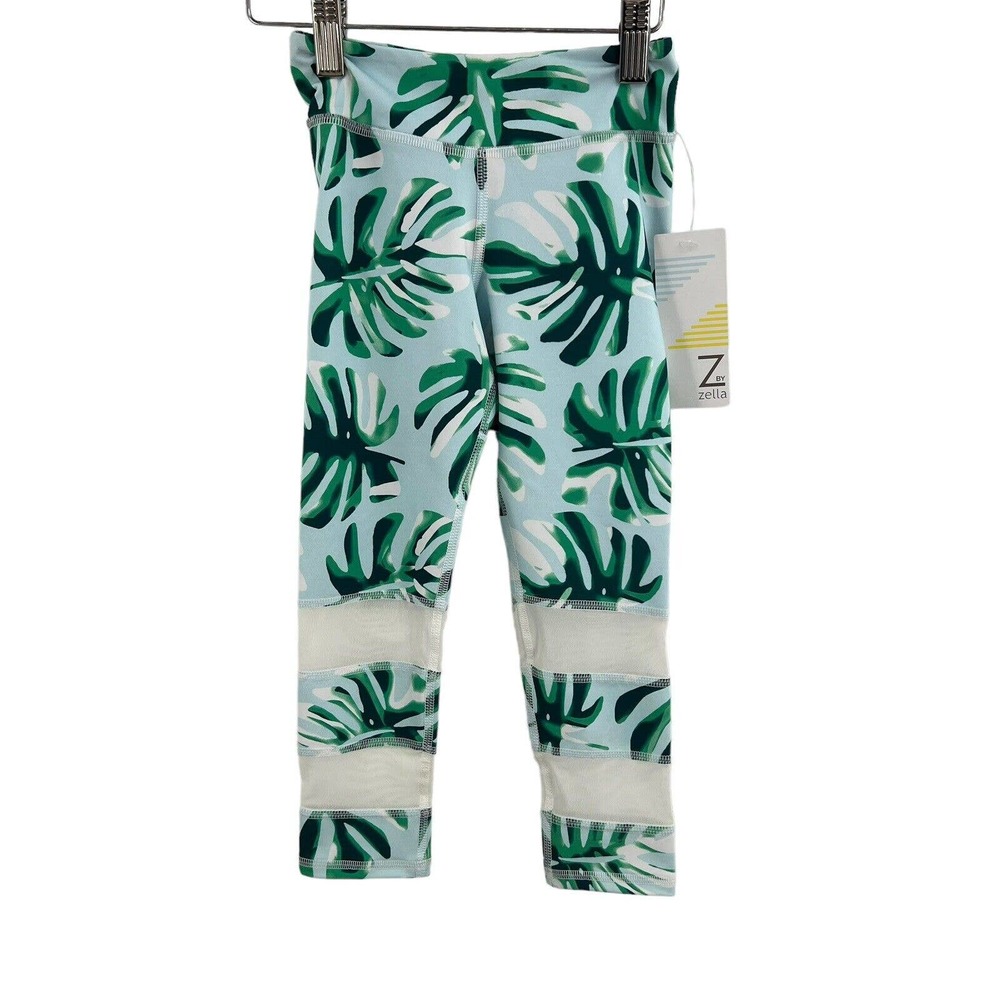 Z‎ by Zella Girls Tropical Print Leggings 5 New